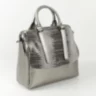 Женская кожаная сумка 1727 Лазер Сильвер Грей - Женская кожаная сумка 1727 Лазер Сильвер Грей